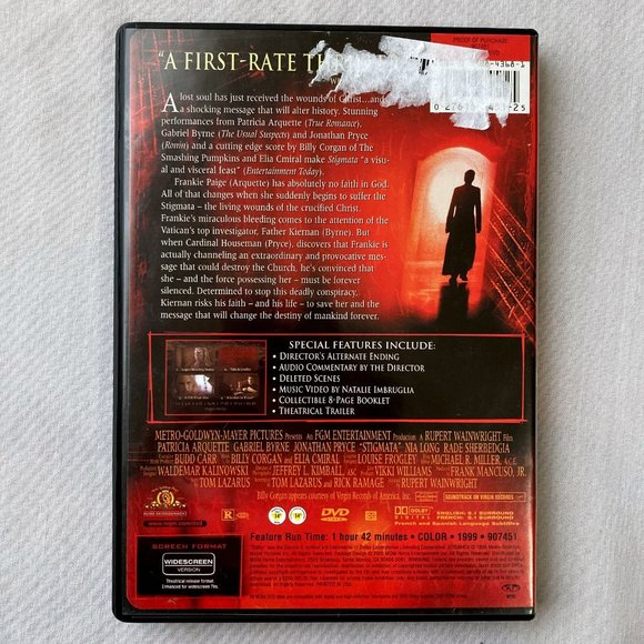 STIGMATA DVD Catholic Horror SUPERNATURAL Gabriel Byrne  Patricia Arquette Demon - Picture 4 of 5